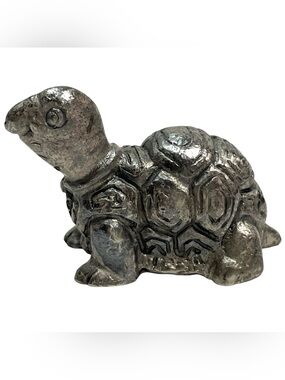 Vintage 1990s Miniature Pewter Turtle Tortoise Figurine